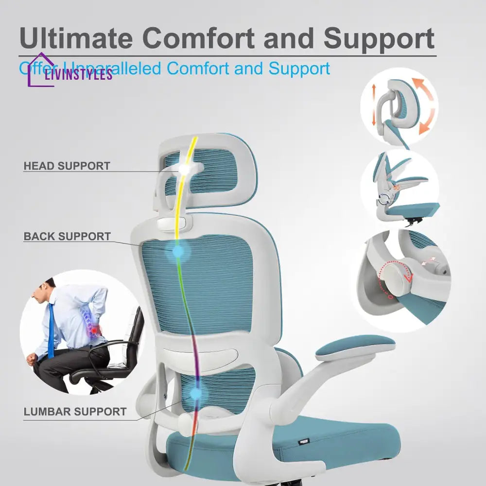 Renu Ergonomic Office Chair For Work From Home High Back Computer With Adjustable Seat