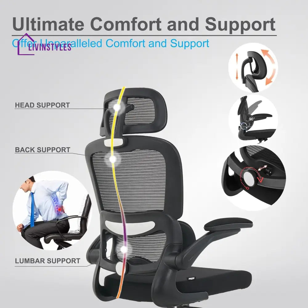 Renu Ergonomic Office Chair For Work From Home High Back Computer With Adjustable Seat