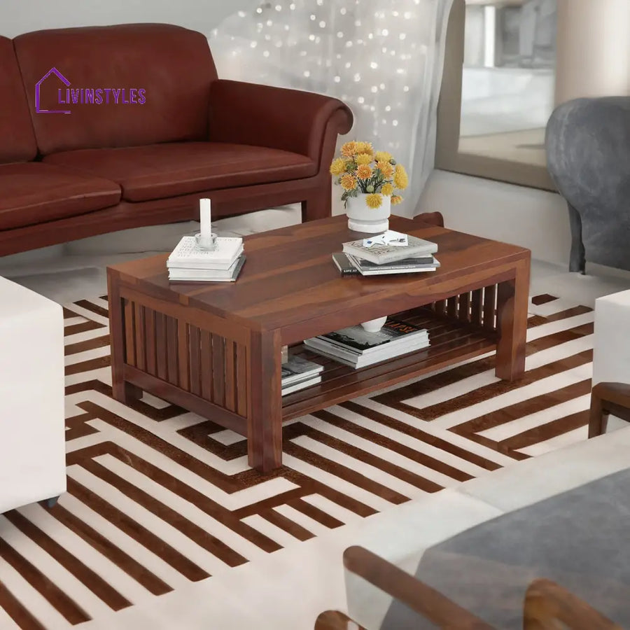 Reshma Solid Wood Rectangle Coffee Table For Living Room