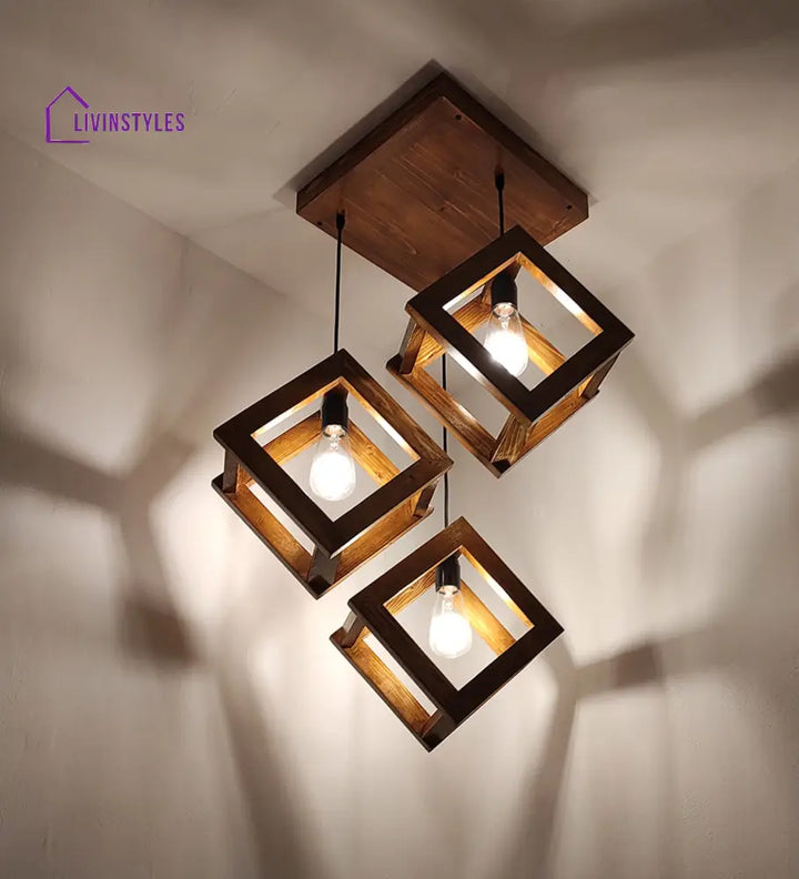 Rhombus Brown Cluster Hanging Lamp Lamps