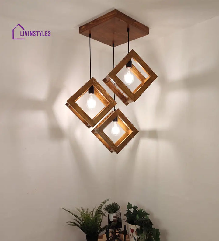 Rhombus Brown Cluster Hanging Lamp Lamps