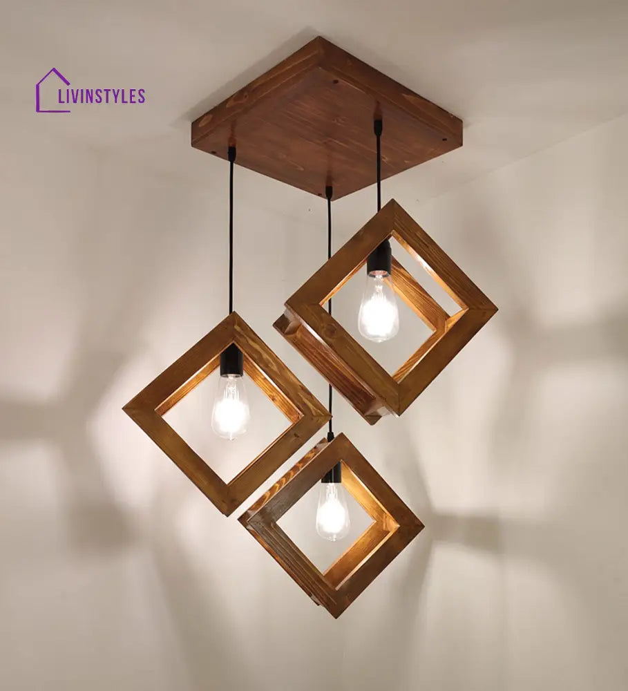 Rhombus Brown Cluster Hanging Lamp Lamps