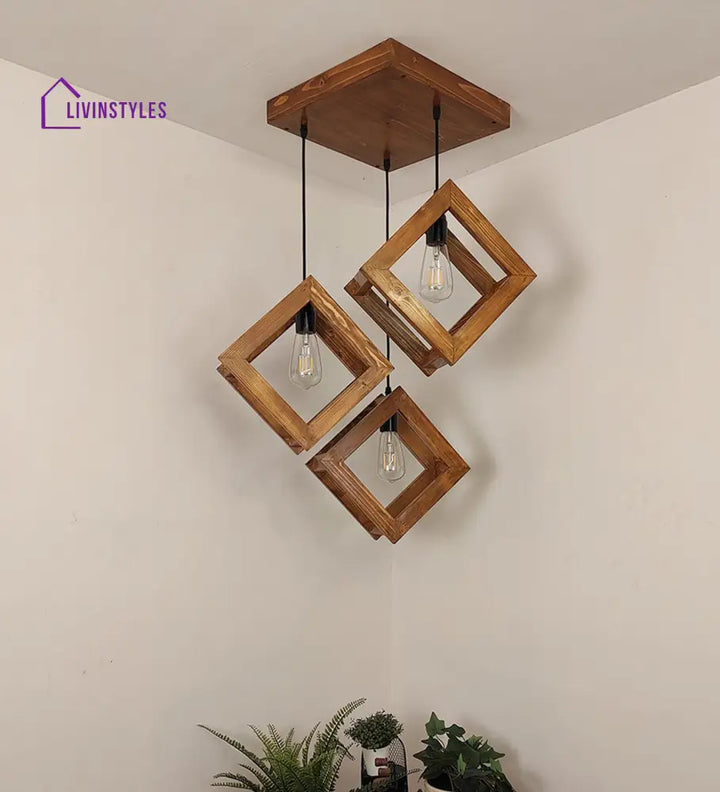 Rhombus Brown Cluster Hanging Lamp Lamps