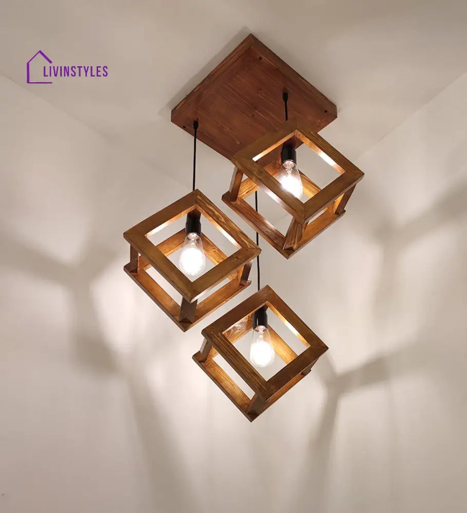 Rhombus Brown Cluster Hanging Lamp Lamps