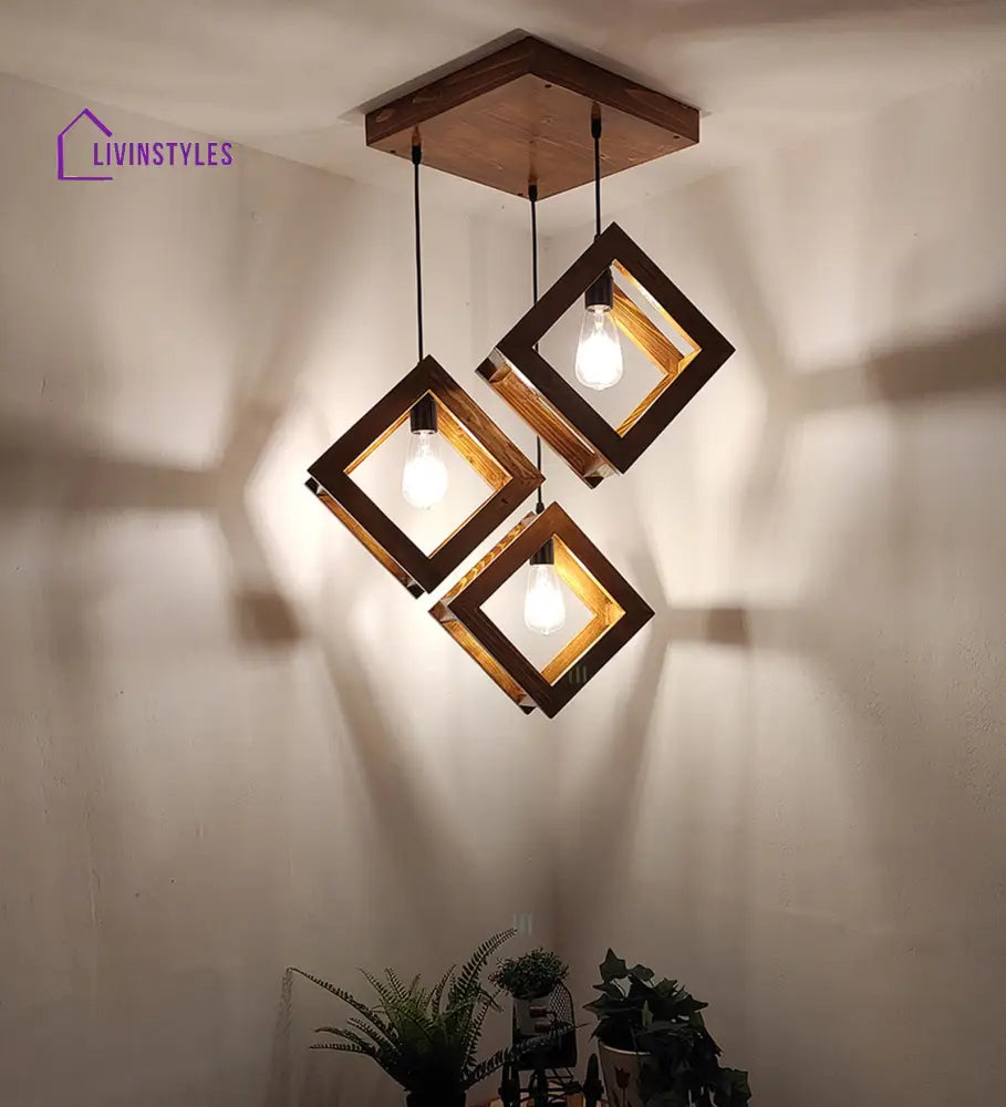 Rhombus Brown Cluster Hanging Lamp Lamps