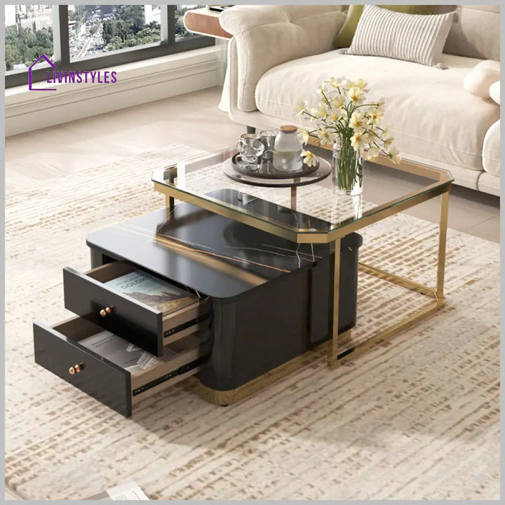 Riddhi Metal Coffee Table For Living Room - Black