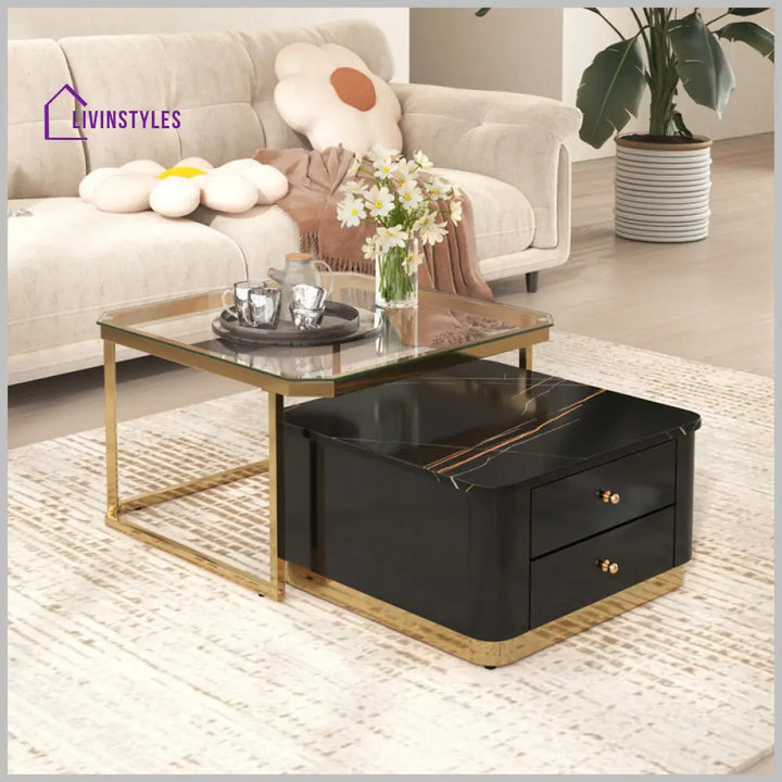 Riddhi Metal Coffee Table For Living Room - Black