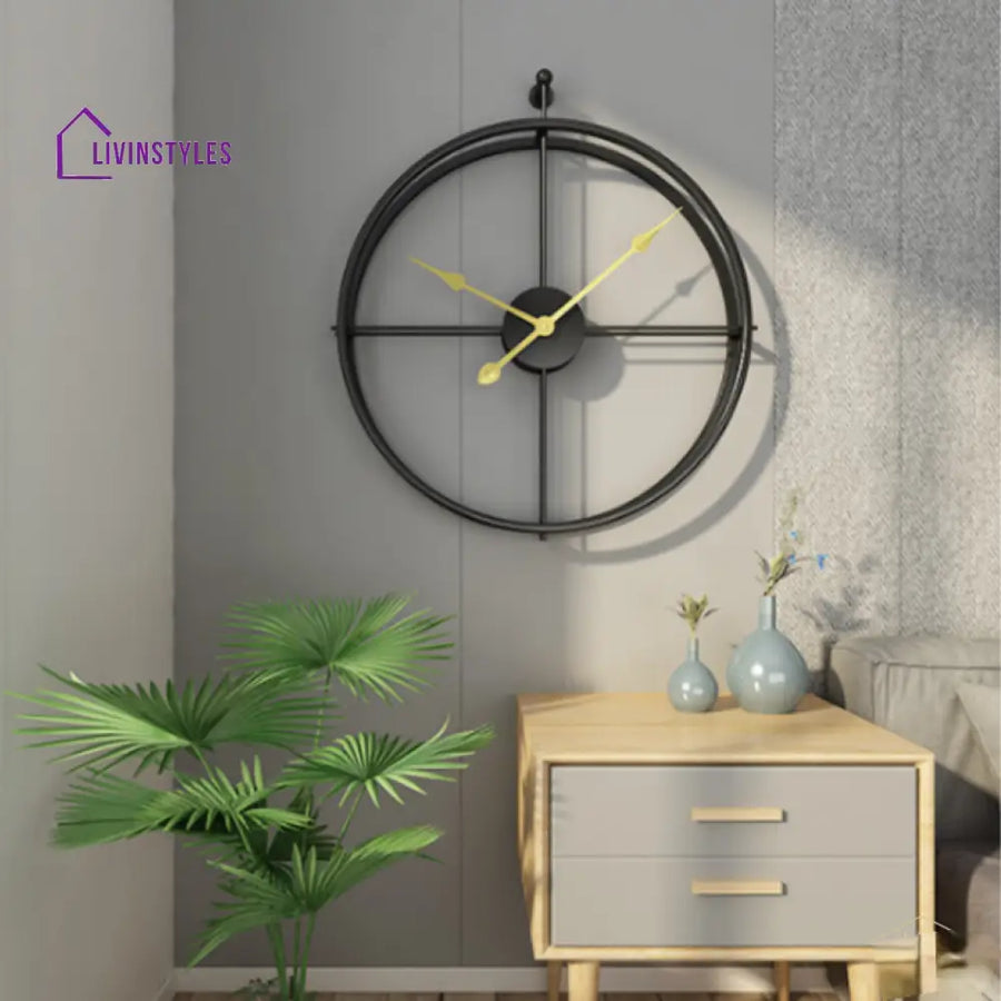 Rillie Gold And Black Metal Wall Clock