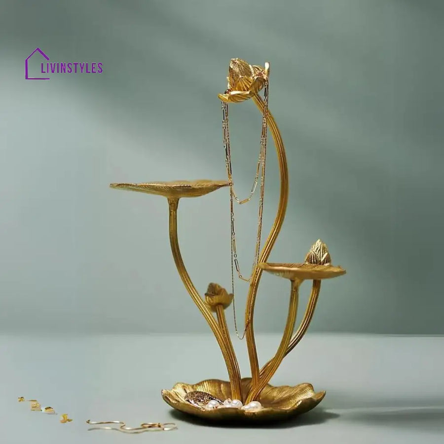 Rina Flower Bud Brass Jewelry Stand