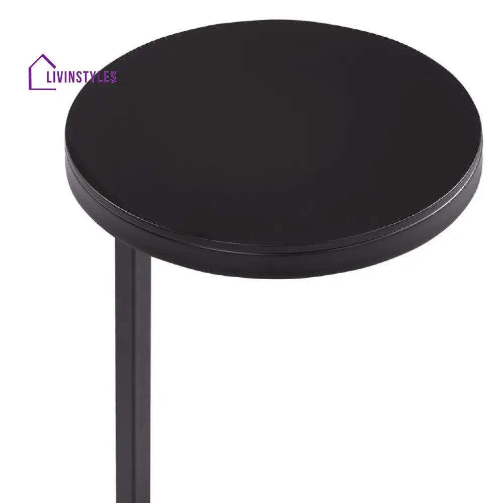 Ring Base Black Marble Designer Side Table Table