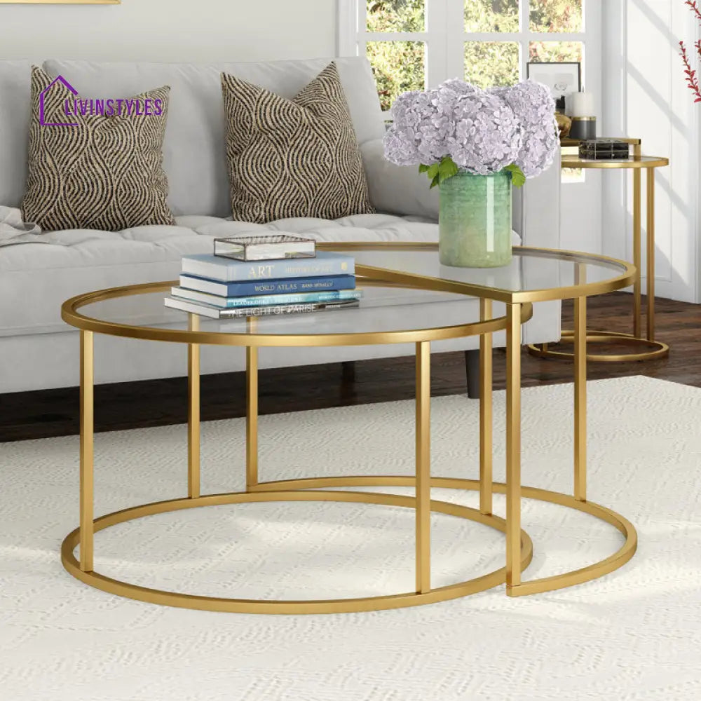 Ripple Metal Coffee Table For Living Room