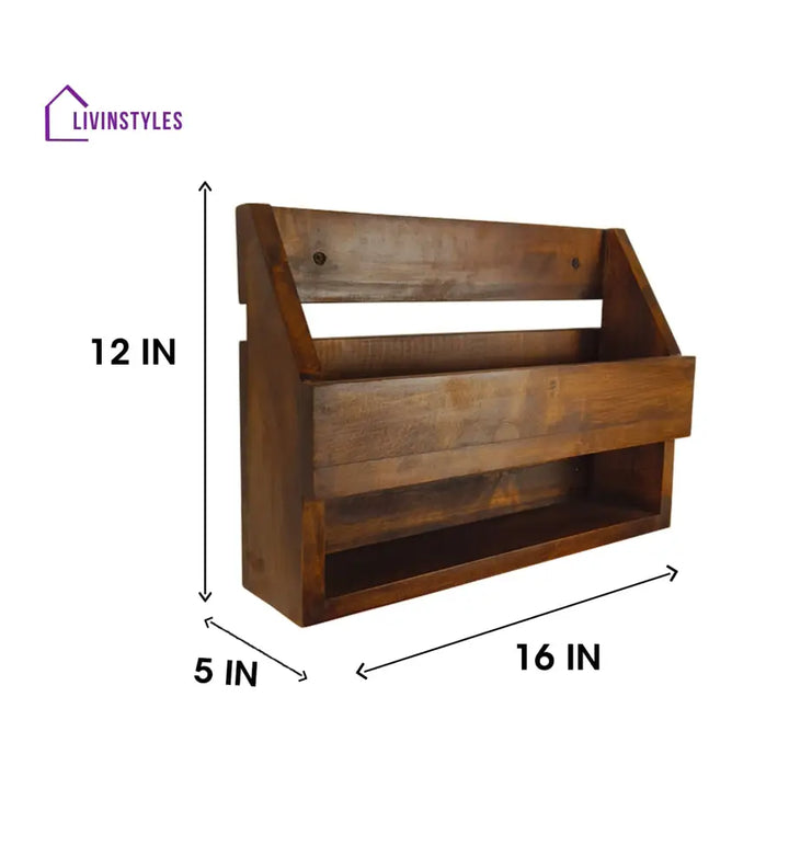 Riverdale Wooden Wall Shelf Organiser