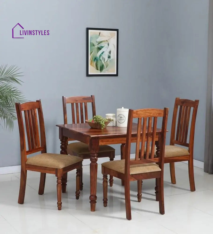 Rodion Sheesham Wood 4 Seater Dining Set In Honey Finish Dining Set