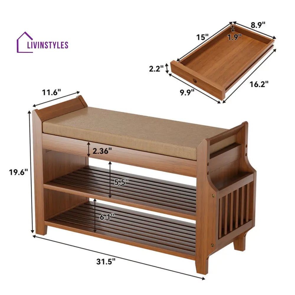 Roman Solid Wood Shoe Rack