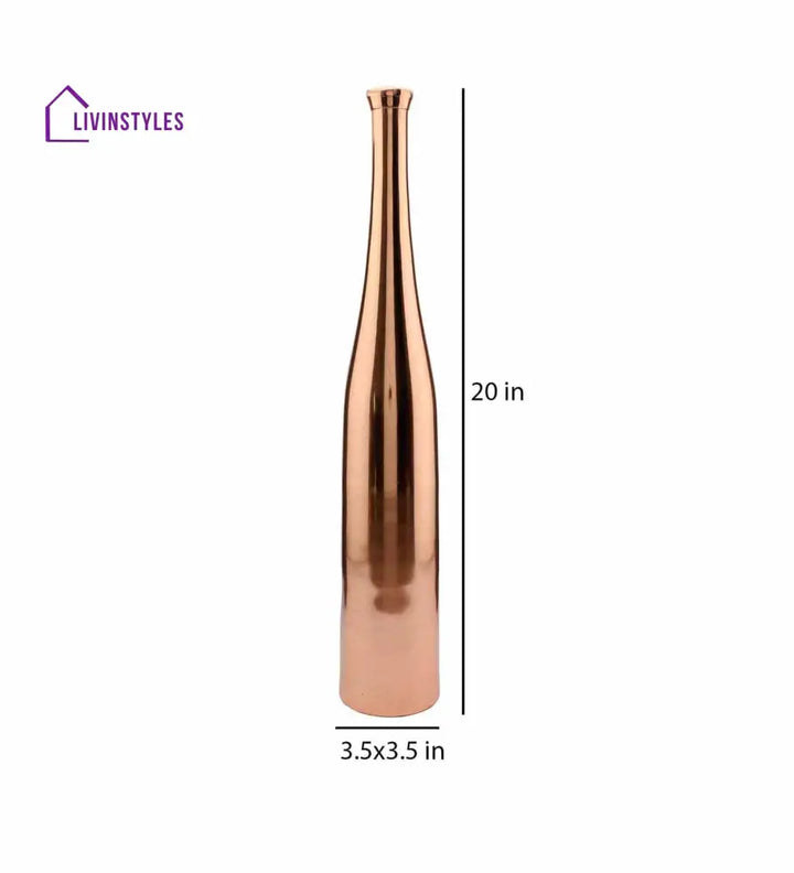 Rose Gold Champagne Large Bottle Vase Decor De Maison