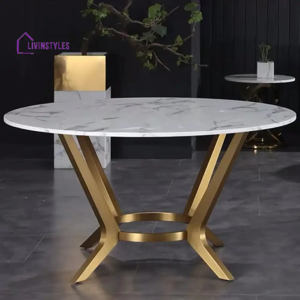 Round Marble Dining Table And 4 Chairs