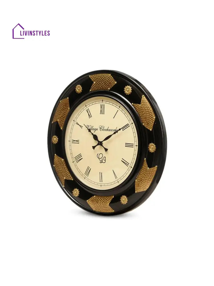 Round Polish With Metal Brass 18 Inches Wall Clock