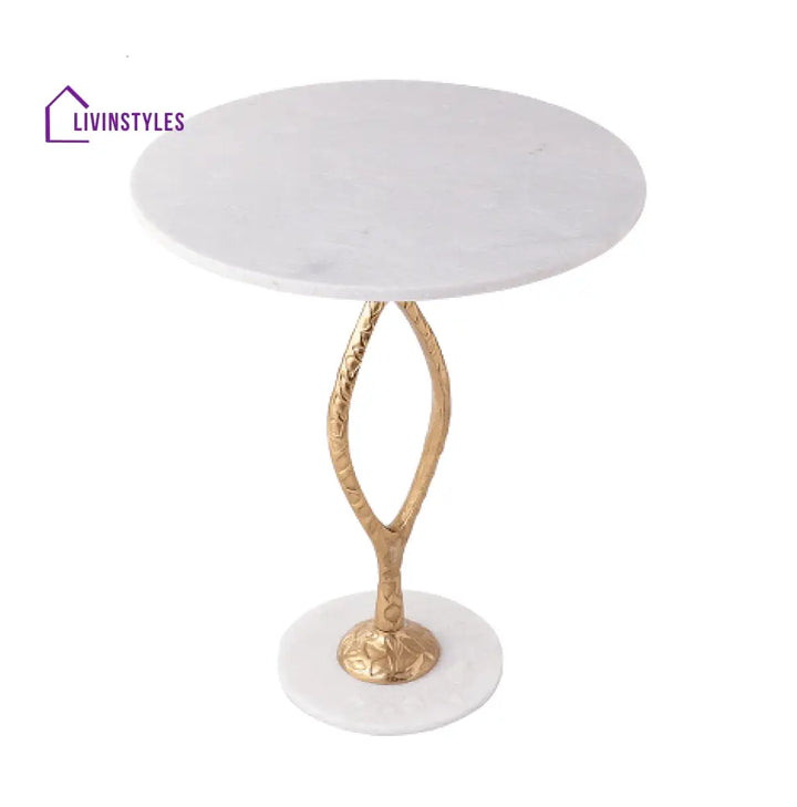 Round White Marble Table