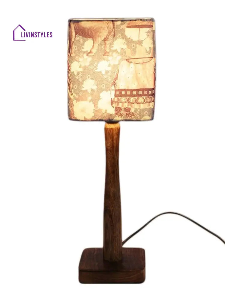 Royal Elephant Wooden Lamp