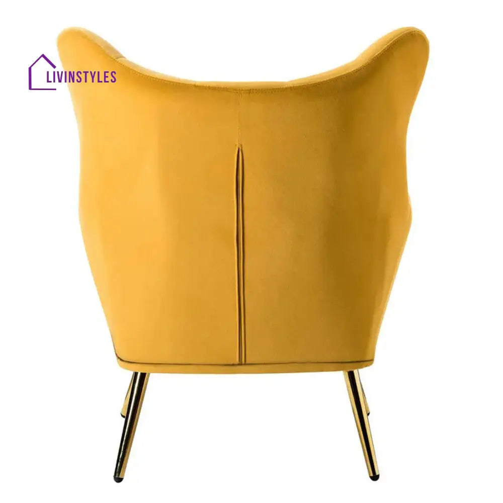 Royal Yellow Comfortable Tufted Velvet Sofa Lounge Chair Chairs