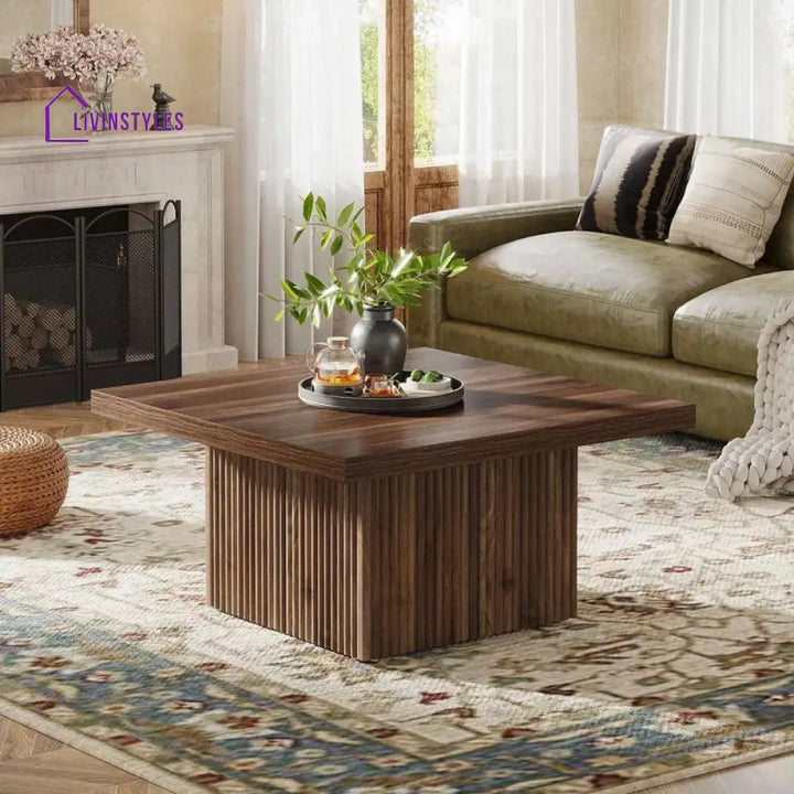 Ruhani Solid Wood Square Coffee Table for Living Room