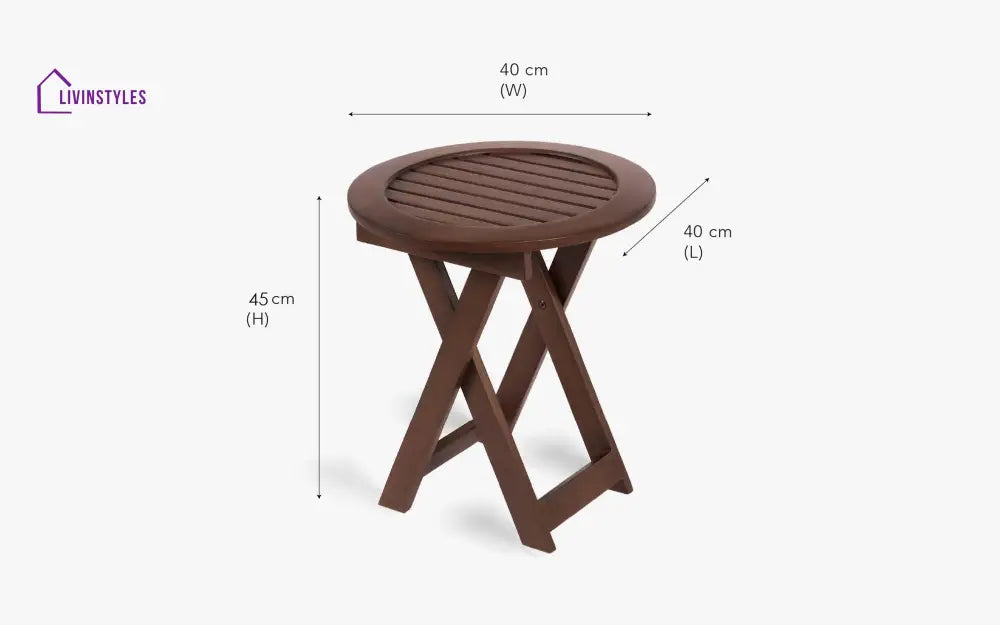 Rukmani Outdoor Folding Round Stool With 2 Chairs Set