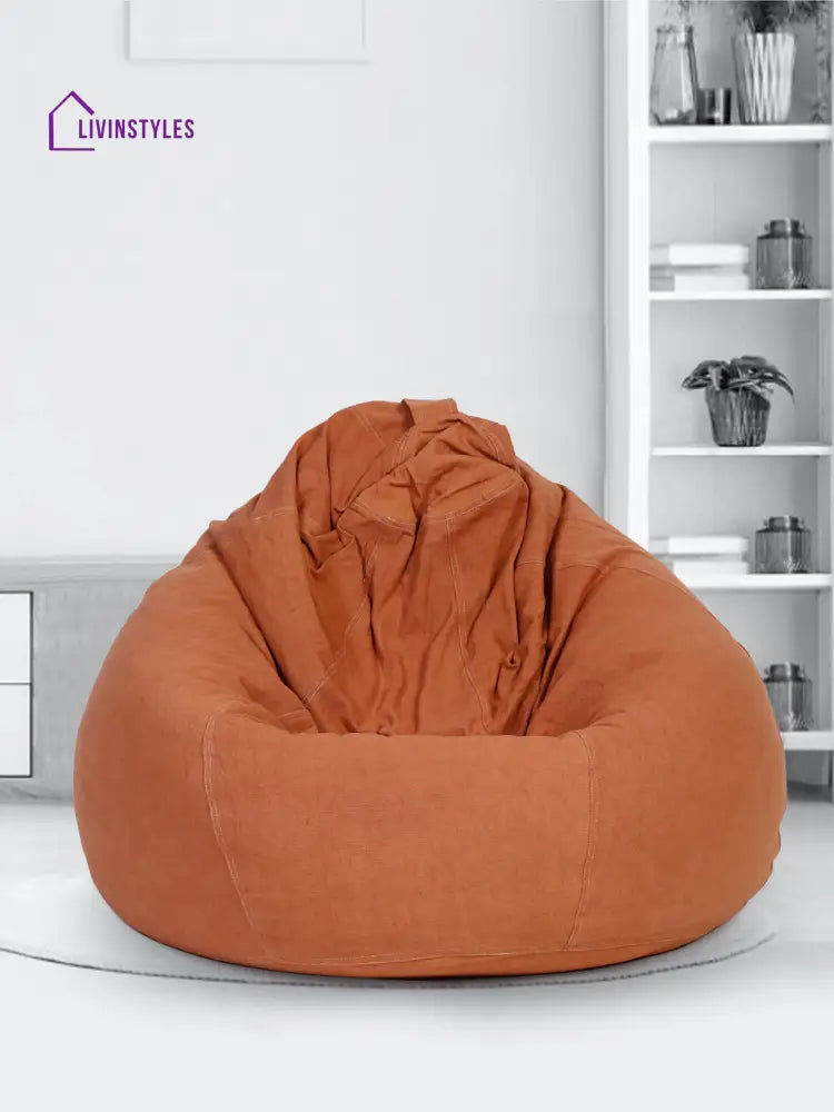 Rust Cotton Xxl Bean Bag Cover Without Beans