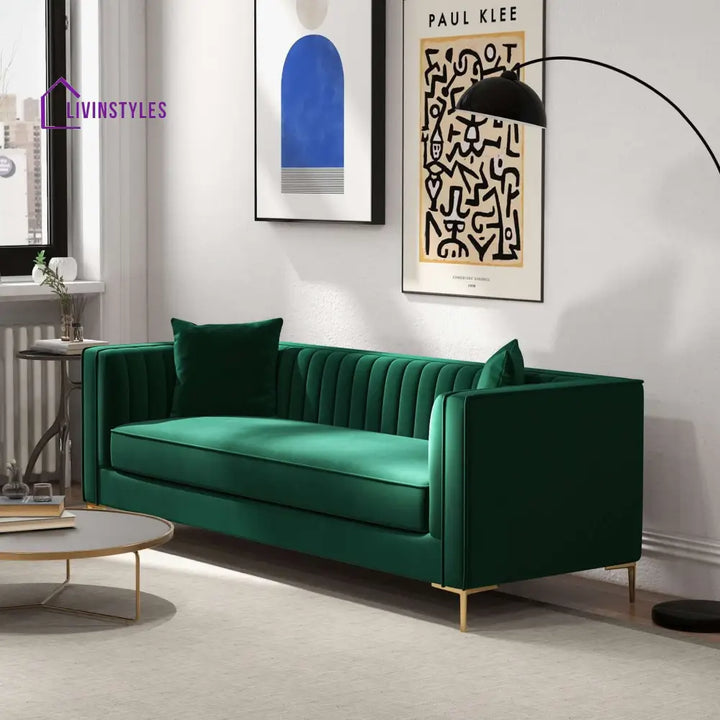 Sachin Green Three Seater Sofa For Living Room (Copy)