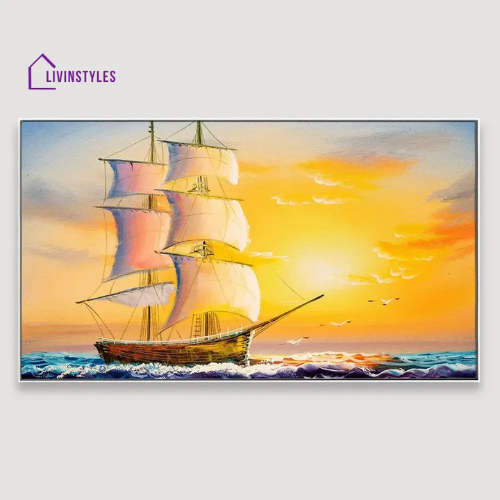 Sailboat Sunset Serenity Wall Art Painting