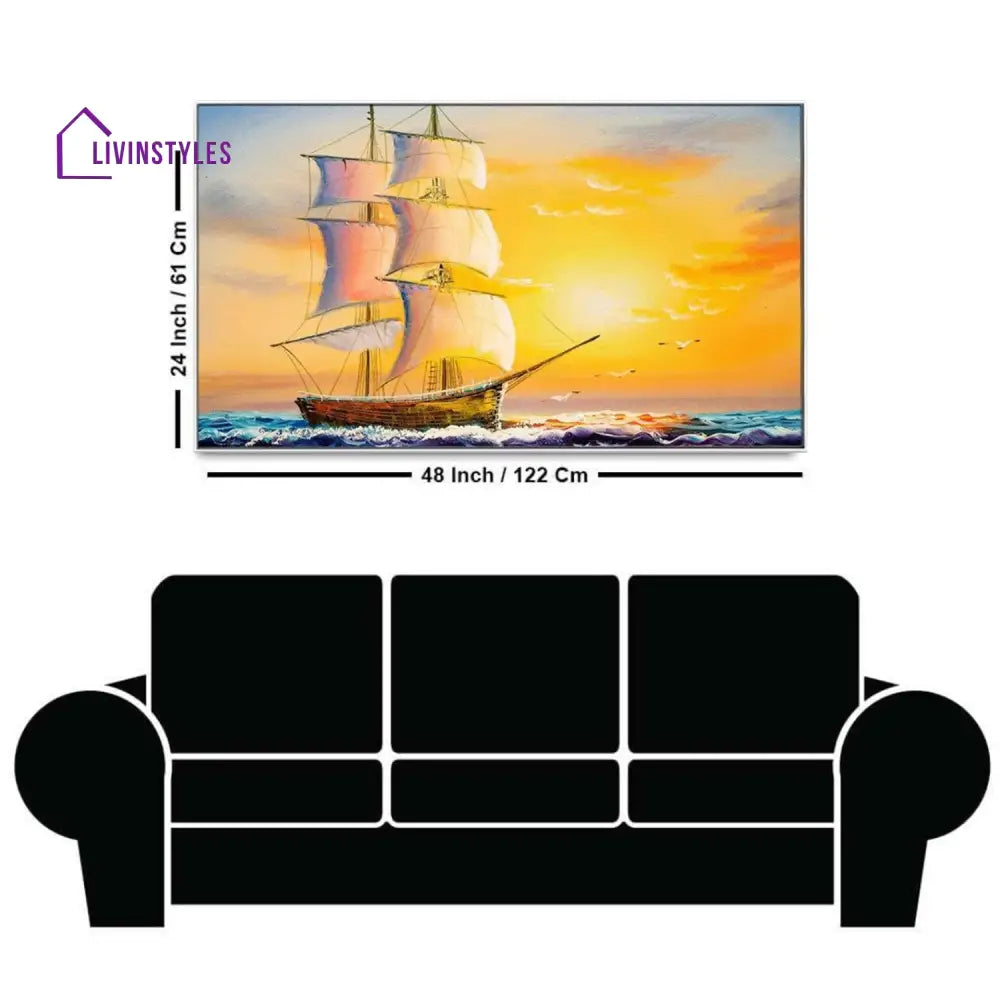 Sailboat Sunset Serenity Wall Art Painting