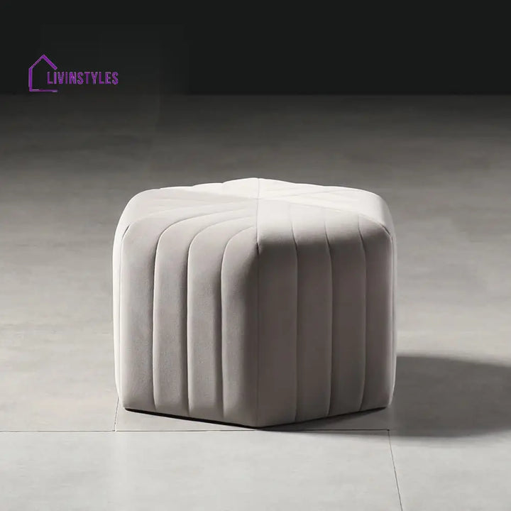 Sanaya Velvet Pouf Ottoman Gray