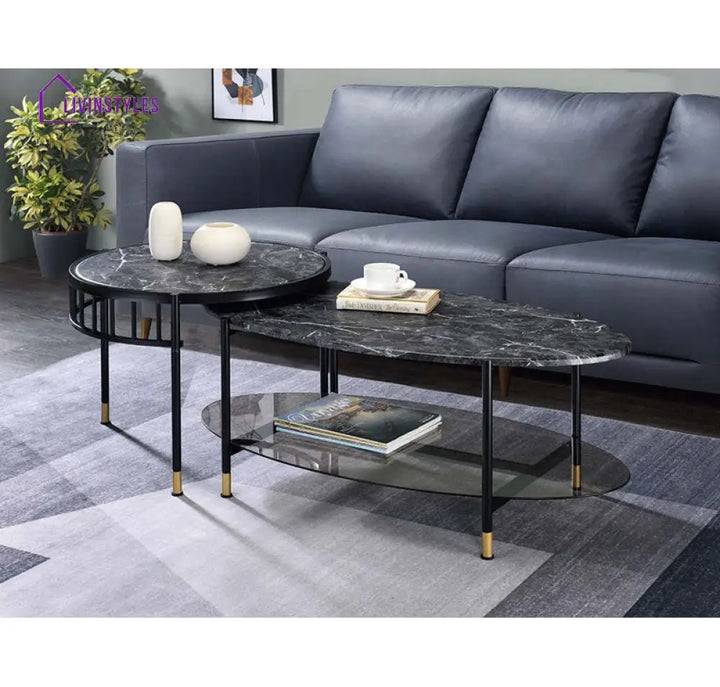 Sandstone Metal Coffee Table For Living Room