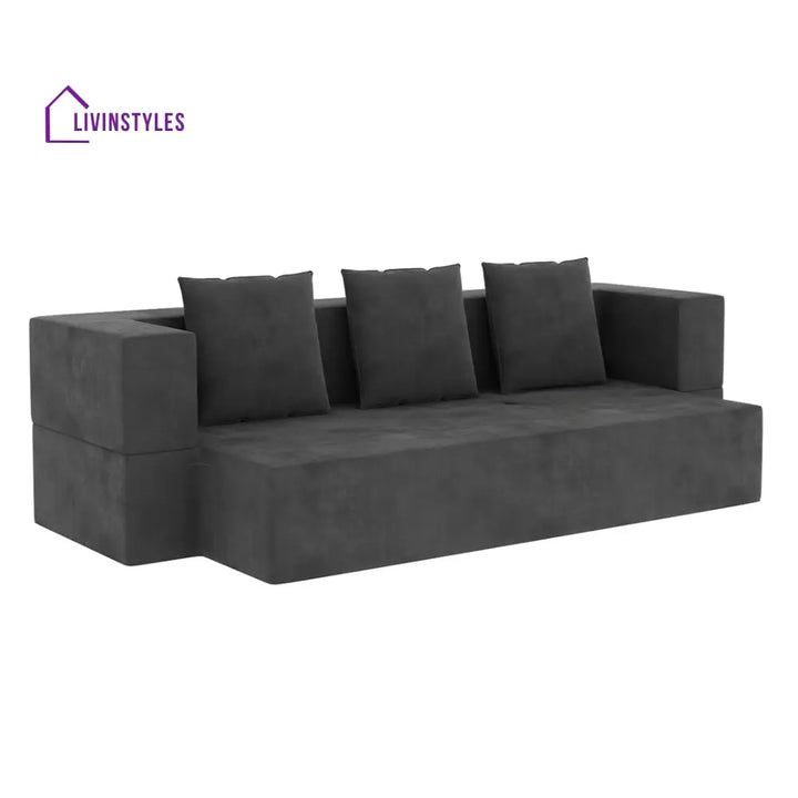 Sanya Premium Velvet 3 Seater Fabric Sofa Cum Bed