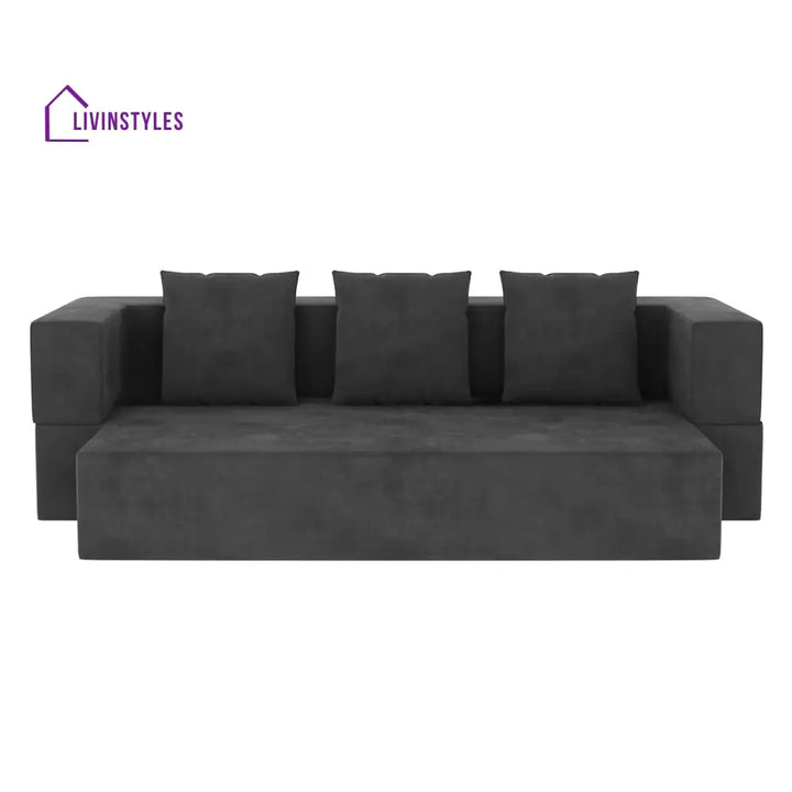 Sanya Premium Velvet 3 Seater Fabric Sofa Cum Bed