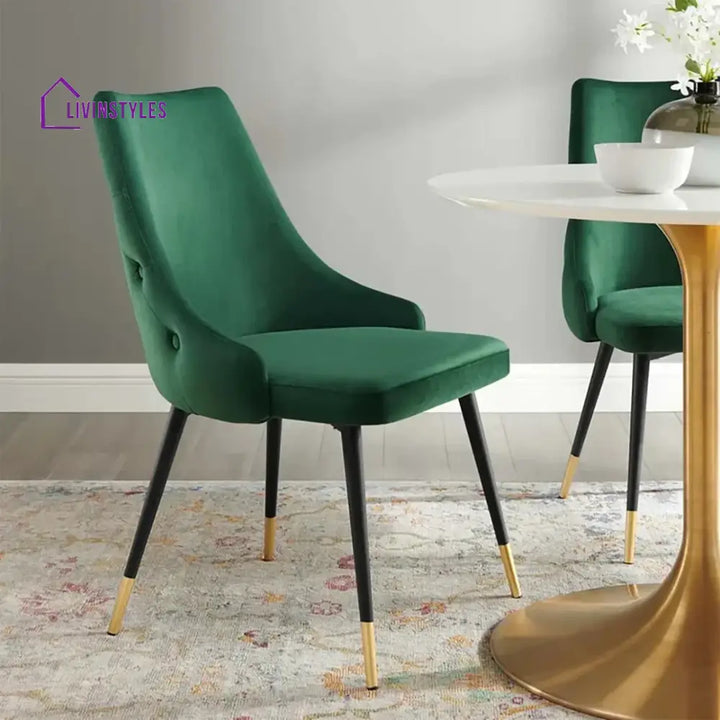 Sarita Elegant Velvet Accent Chair Set Of 2 Green