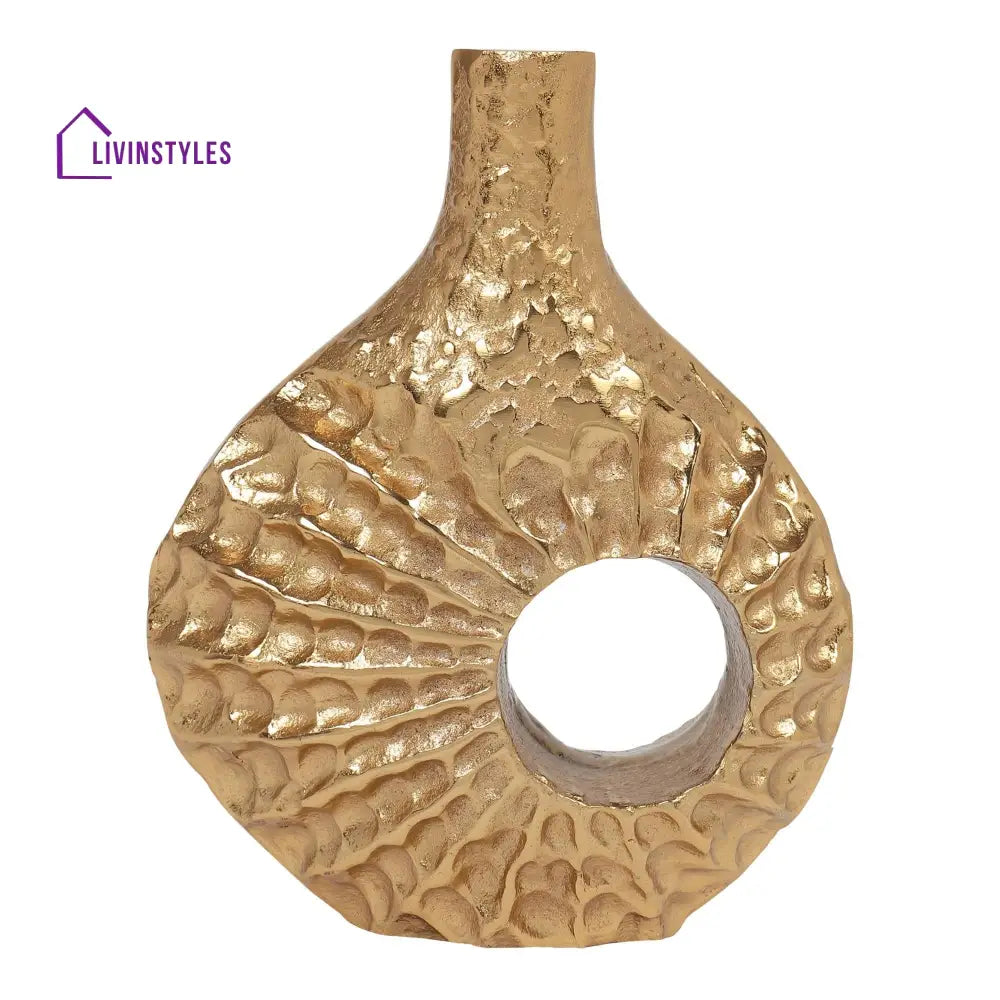 Seashell Serenity Vase - Small Gold