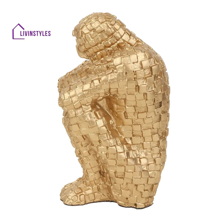 Secluded Thinker In Gold Decorative