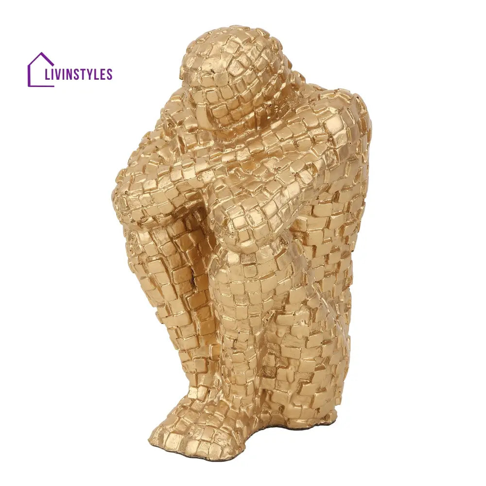 Secluded Thinker In Gold Decorative