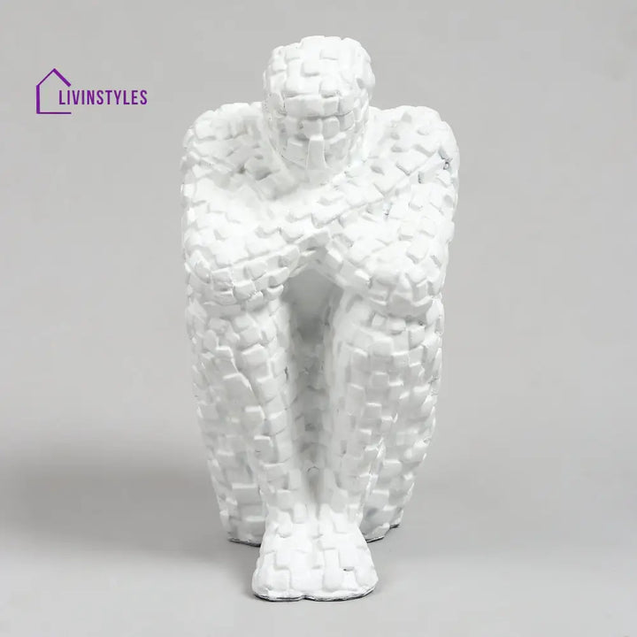 Secluded Thinker In White Decorative