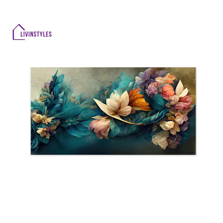 Serene Blue Floral Wall Art Painting