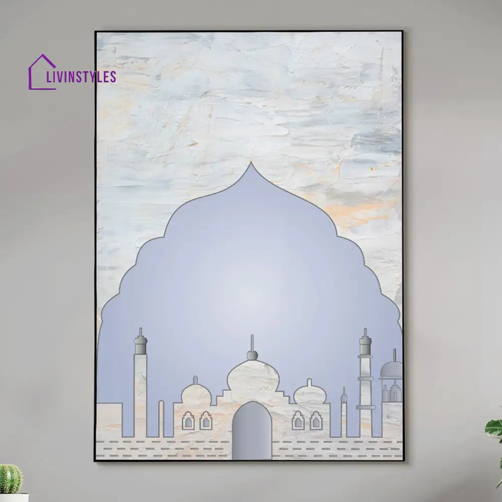 Serene Blue Mosque Wall Art Painting