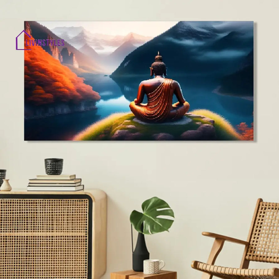 Serene Buddha Meditating Wall Painting