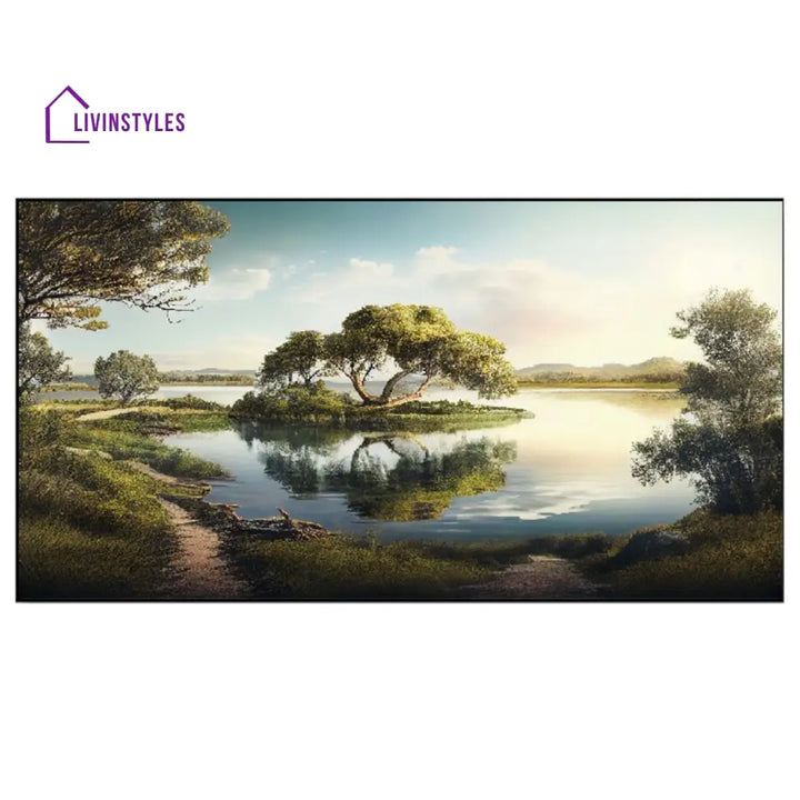 Serene Lake Beauty Wall Painting