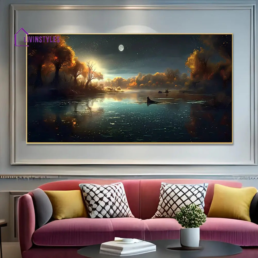 Serene Moonlit Waters Wall Decor Painting