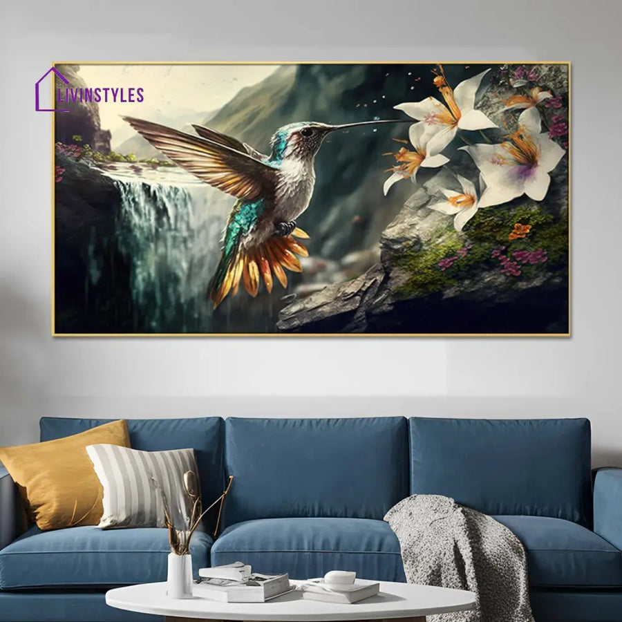 Serene Mountain Landscape With River Wall Painting