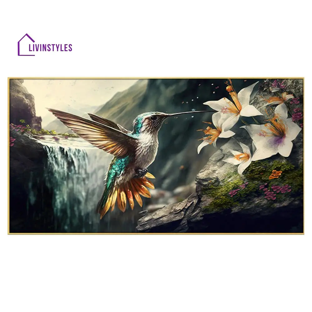 Serene Mountain Landscape With River Wall Painting