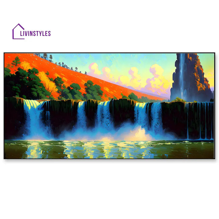 Serene Waterfall Canvas Wall Art Painting