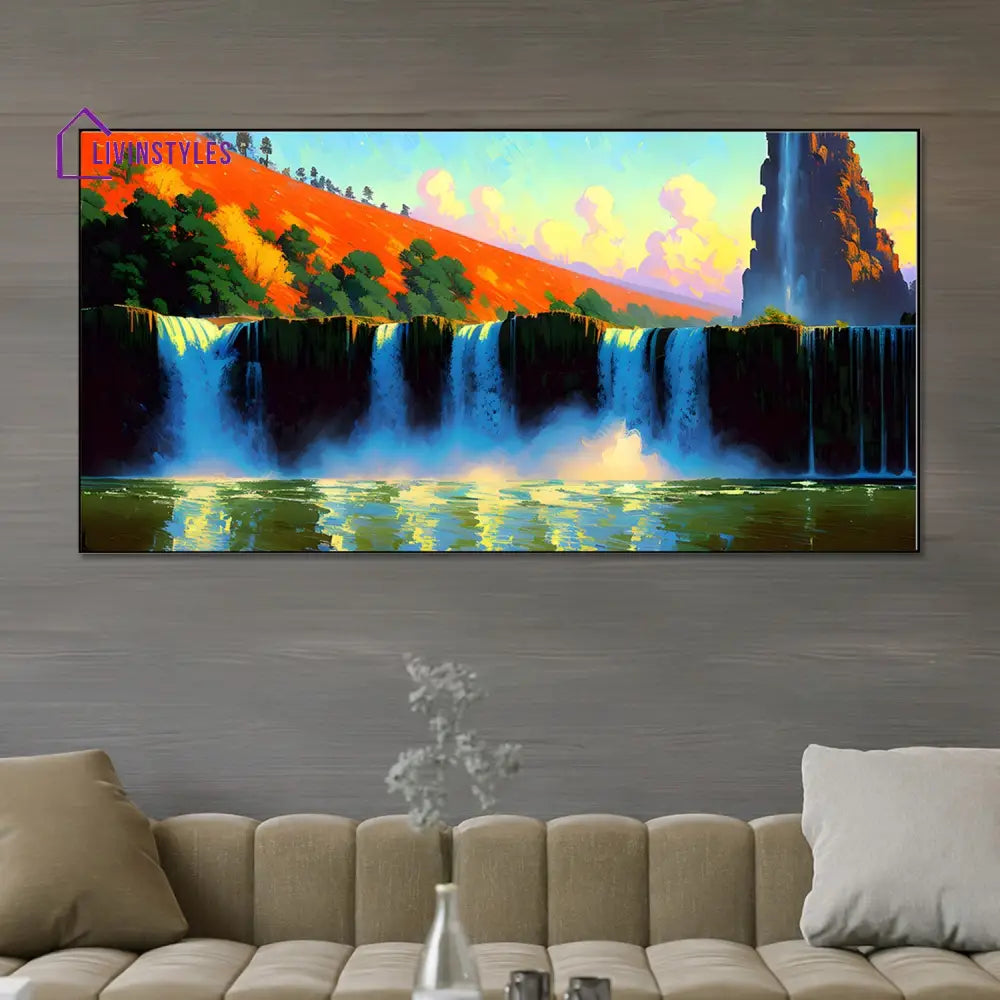 Serene Waterfall Canvas Wall Art Painting