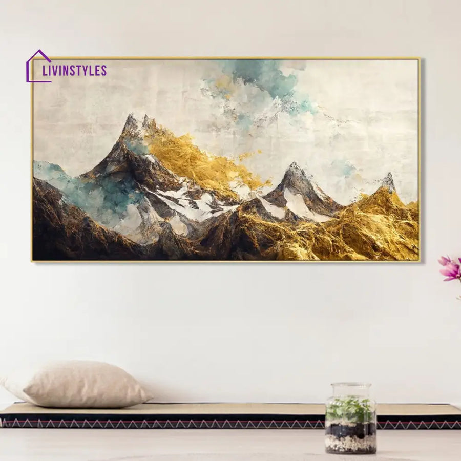 Serenity In Mountain Landscape Wall Painting