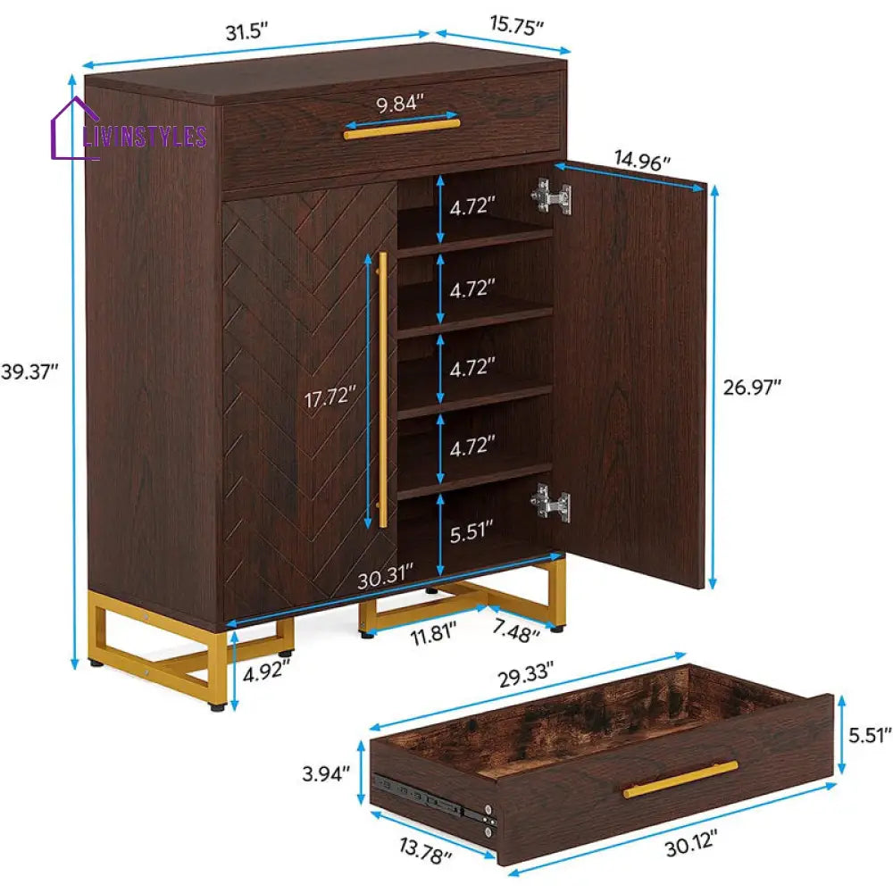 Sergey Solid Wood Shoe Rack